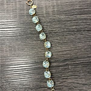 Victoria Lynn Gold Bracelet with Blue Stones